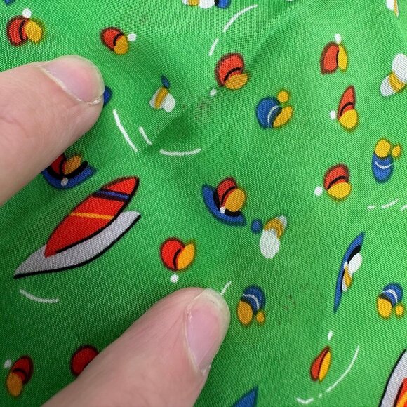 Vintage Echo Green Scarf Flying Saucers Hand Rolled Edge Retro Retro Fashion - Picture 7 of 10